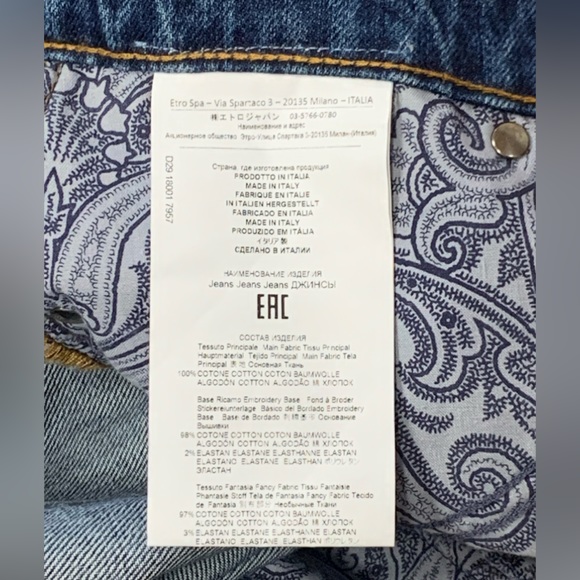 Amazing Vintage Etro Embroidered Boho Paisley Bootcut Flare Jeans - Picture 13 of 14